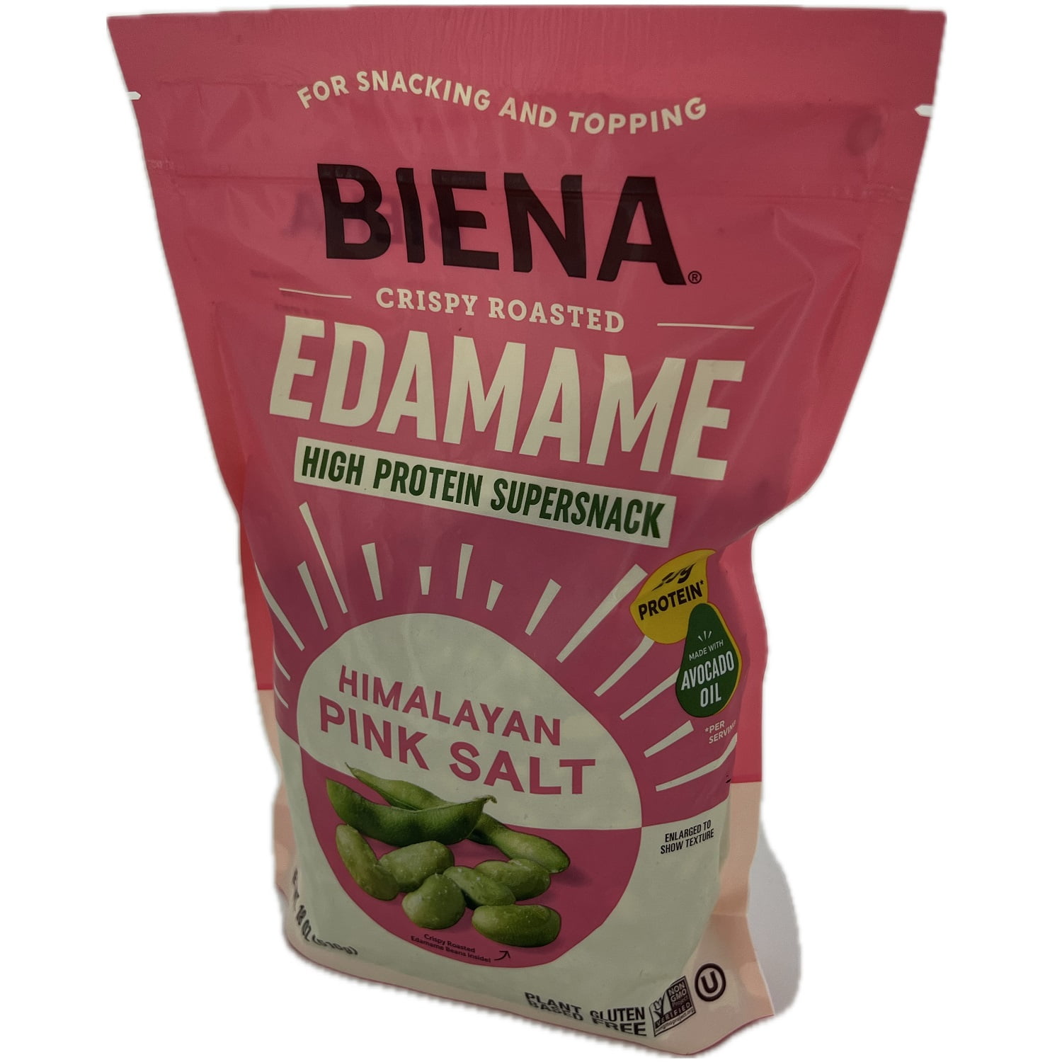 Biena Crispy Roasted Edamame, Himalayan Pink Salt, 18 Ounce