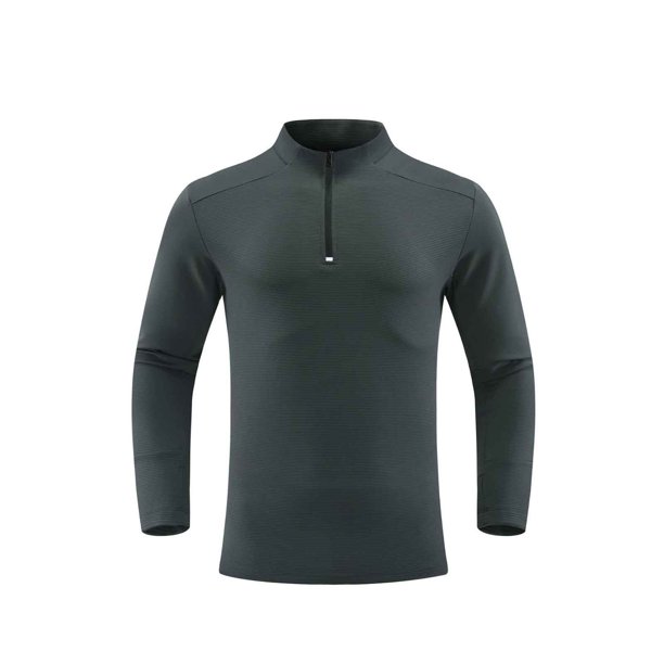 Blusa y camisa de manga larga con cuello alto para hombre, informal, de color liso, de poliéster.