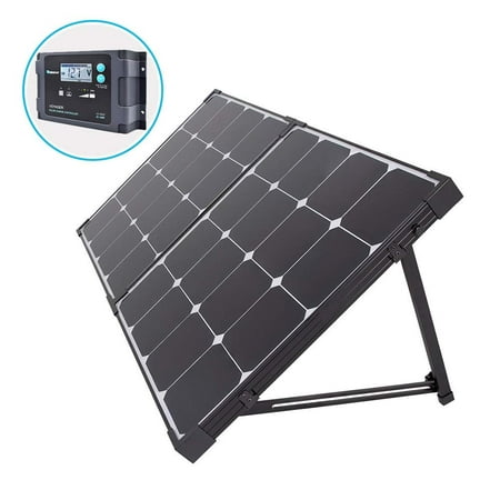 Renogy 100 Watt Eclipse Monocrystalline Portable Solar Suitcase with Voyager Waterproof Charge (Best 100 Watt Solar Kit)