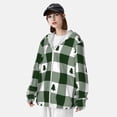 thumbnail image 5 of Balery Green White Lumberjack Plaid Men's Women's UPF 50+ Sun Protection Lightweight Hoodie Performance Long Sleeve Shirt for Fishing Running-Small, 5 of 9