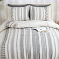 thumbnail image 2 of 100% Cotton Jacquard Tufted Dots Duvet Cover, Boho Yarn Dyed Quilt Cover with Pillowcase, 2 of 9