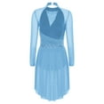 thumbnail image 2 of CHICTRY Robe de Danse Lyrique pour Femme Froncée Dos Nu Robes de Patinage Artistique Robe de Danse Moderne Bleu Poussiéreux S, 2 of 5