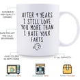 thumbnail image 5 of 9 Year Anniversary Mugs for Boyfriend - After 9 Years I Still Love You More Than I Hate Your Farts Mug - 9th Wedding Anniversary Mugs for Husband from Wife - 11 oz Coffee Mug, 5 of 6