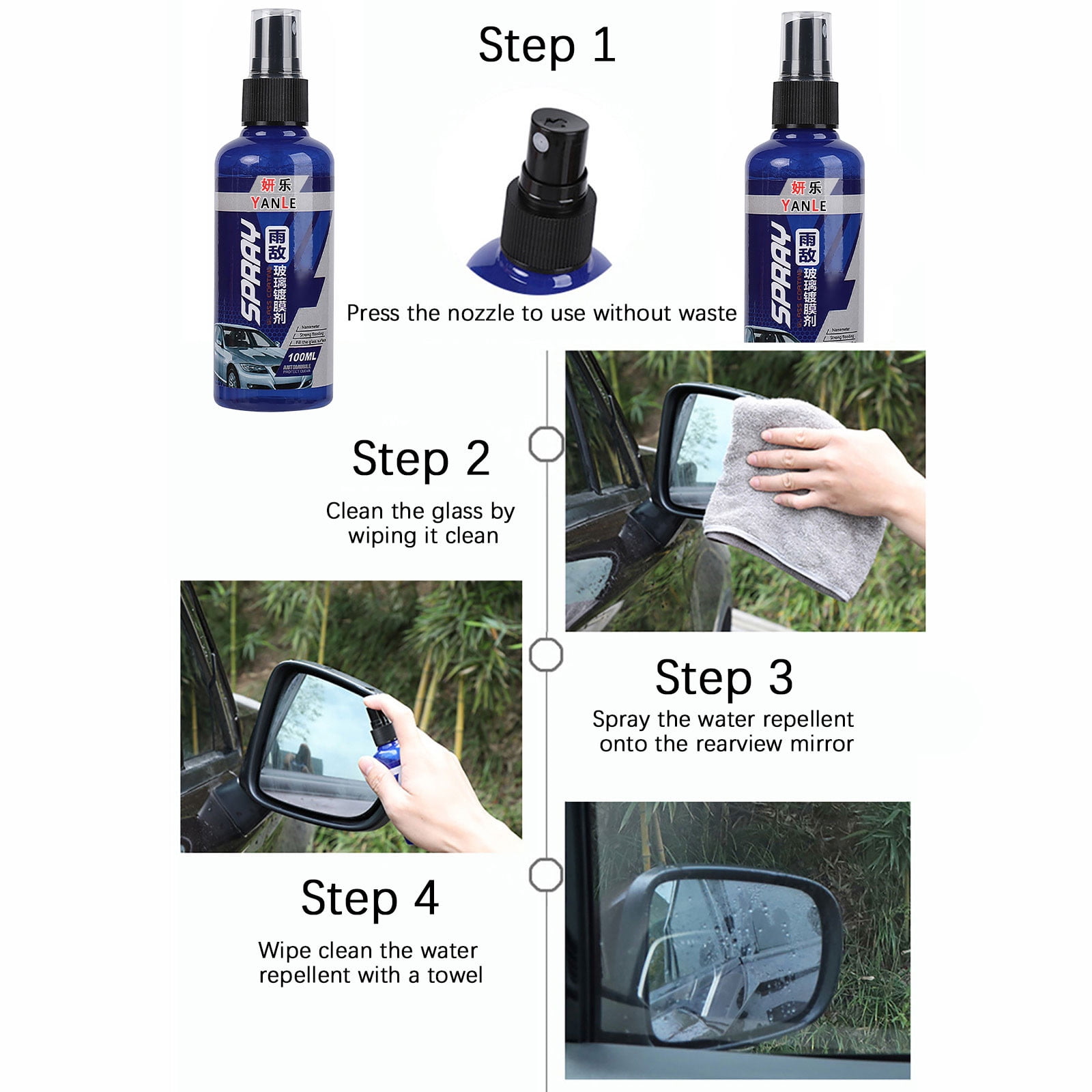 WENDAYE Anti Fog Spray for Car Window Windshield Glasses, Anti-fogging  Water-Repellent Hydrophobic Coating Agent, Car Oil Film Remover Anti Rain  Spray
