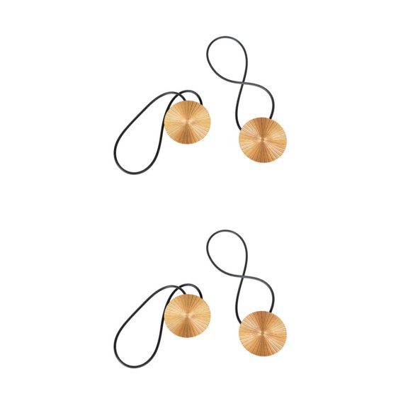 Bewildely 2 piezas de cortina Tieback poliéster reemplazo Color sólido hogar cocina cortina fijación hebilla dorada Oro 2Conjunto