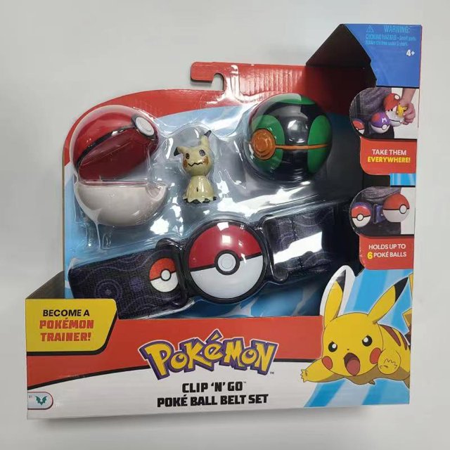 TOMY Pokemon Edition Elf Ball Belt Pikachu Ball Set retráctil TAKARA muñeca móvil modelo niños juguete para regalomini QNinguna caja zhangmengya unisex