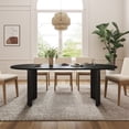 thumbnail image 5 of MAYEERTY Modern 79*33.5*30" Oval Black Dining Table with Arc - shaped Fine - Striped Legs, Seats 6, 5 of 10
