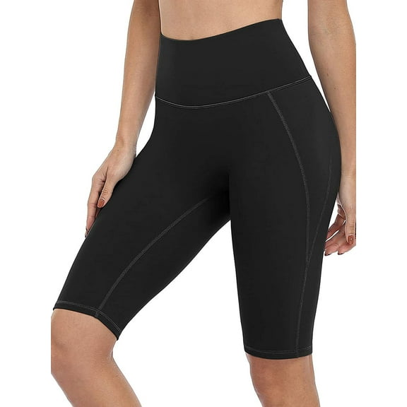 Women's Biker Shorts High Waist Butt Lift Yoga Workout Shorts with Hidden Pockets