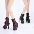 thumbnail image 4 of 1/6 Fashion Boot High Heeled Shoes for 12" Action Figure High Figures Accessory Black, 4 of 9
