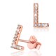 thumbnail image 1 of Silvora Shiny Letter Initial Stud Pendientes para mujer Pendientes de plata esterlina con Circonita cúbica Cumpleaños Navidad Joyería Regalos, L, 1 of 8