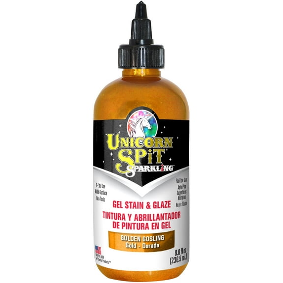 Unicorn Spit Gel Stain and Glaze - Golden Gosling, 8 oz, Sparkling, Bottle