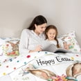 thumbnail image 4 of Erosebridal Happy Easter Eggs Kids Full Size Comforter Sets,Cute Rabbit Colorful Butterflies Kawaii Flowers Bedding Sets Reversible 3-Piece, 4 of 7