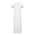 thumbnail image 5 of Wycnly Dresses for Women 2024 Summer Vintage Ethnic Style Graphics Side Slit Tunic Tshirt Long Dresses Western Print Short Sleeve V-Neck Maxi Formal Dresses for Women White XXXL, 5 of 6