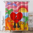 thumbnail image 1 of Cortina de ducha Bads Bunny Anime, poliéster, impermeable, 180 x 180 cm, 1 of 1