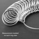 thumbnail image 3 of Herramienta de medición de medidor de anillos, medidor de anillos de metal para tamaño estándar de EE. UU. 0-15, herramienta de medición de dedos para medir joyas - Plata, 3 of 5