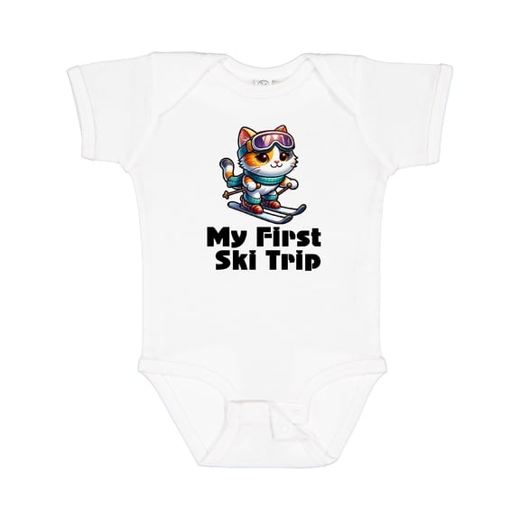 Inktastic 1st Ski Trip Boys or Girls Baby Bodysuit