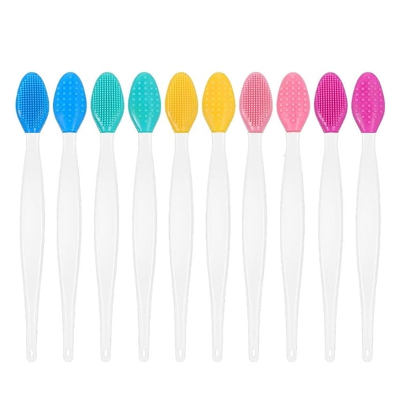 POYOGA 10Pieces Multicolor Silicone Facials Brushes for Deep Cleansing Blackhead Removal Lip Care