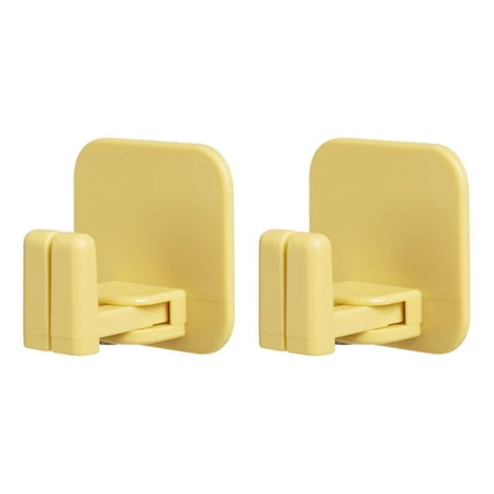 

LYU 2Pcs Wall Hook Self-adhesive Punch Free Easy Installation Anti-slip Space Saving Multi-functional Plastic Strong Bearing Double Hook Bathroom Supplies