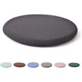 thumbnail image 2 of Cojín redondo para silla de 14 pulgadas, cojín de espuma viscoelástica para asiento, cojín para silla de comedor con cremallera, cojín circular para taburete, silla, gris oscuro, 2 of 5