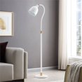 thumbnail image 4 of Henn&Hart 11" Matte White/Brass Metal Floor Lamp, 4 of 13