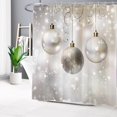 thumbnail image 3 of JOOCAR Christmas Shower Curtain Set Silver Xmas Balls Winter Bathroom Curtain with Hooks 72x72 inch Waterproof Polyester Bathtub Curtain, 3 of 6