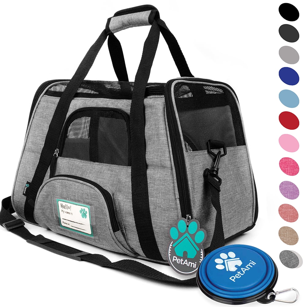 PetAmi Premium Airline Approved Soft Sided Pet Carrier, Heather Gray