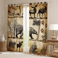 thumbnail image 2 of Lodge Cabin Blackout Curtains Woodland Animals Curtains 2 Panels 38"Wx54"L,Bear Moose Elk Deer Curtains & Drapes Farmhouse Cottage Reindeer Retro Pine Trees Rustic Home Decor, 2 of 6