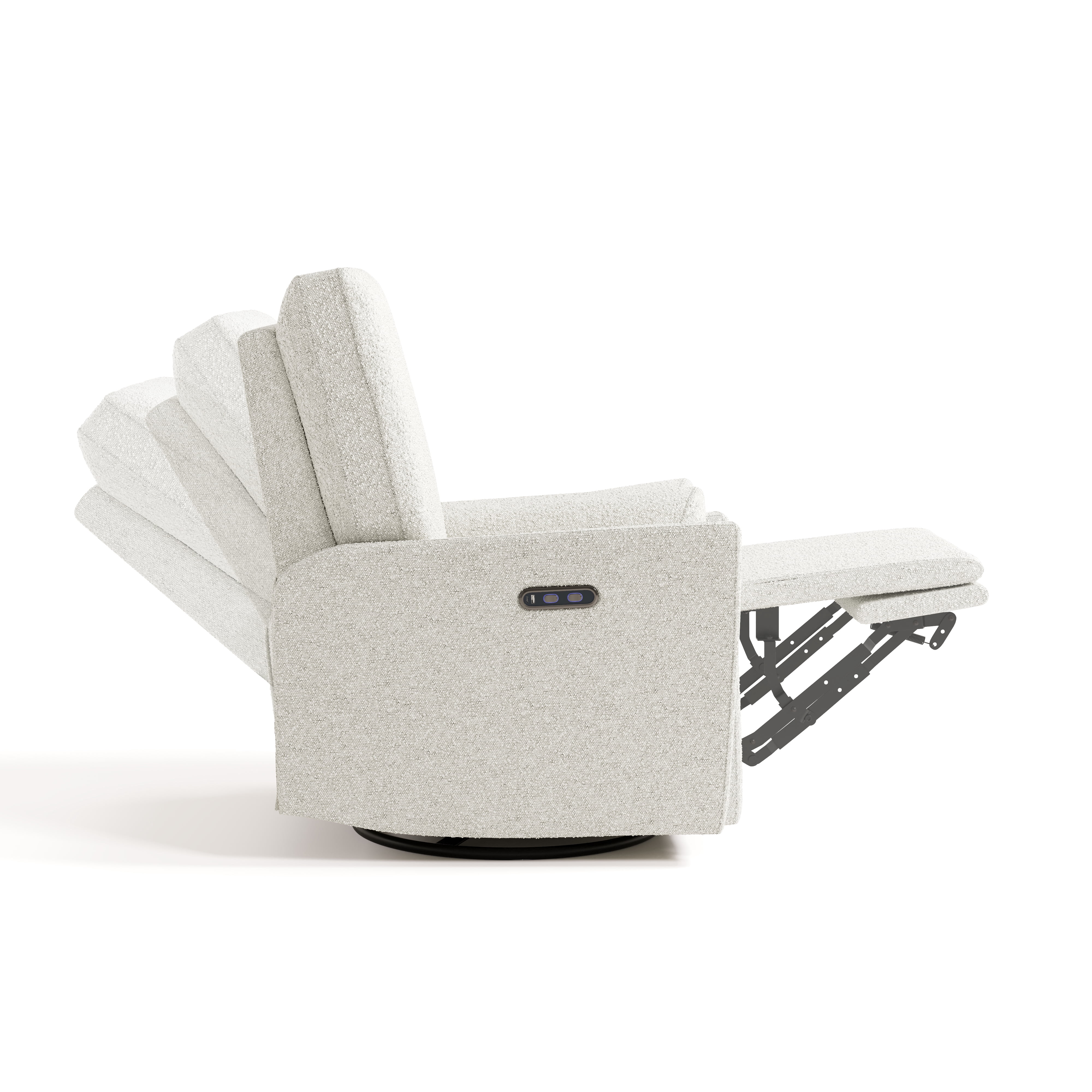Art of Nursery by Storkcraft Santorini Deluxe Power Recliner Swivel Glider, Ivory Boucle