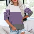 thumbnail image 2 of GigrtiJin Women's Fall Casual Color Block Sweatshirts Oversized Long Sleeved Blouses Round Neck Tops with Pocket, 2 of 6