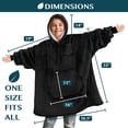 thumbnail image 4 of PAVILIA Wearable Blanket Sweatshirt for Kids Boy Girl Black, Warm Cozy Giant Blanket Hoodie, Fleece Sherpa Oversized Blanket Sweatshirt with Sleeves, Big Pocket, Christmas Gift, 4 of 7