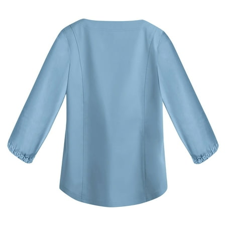 

Women s Shirts Dressy Casual Tshirts Shirts For Women Plaid Shirts Orange Flannel Shirt Solid Color Long Sleeve V-Neck Top Nurse Work Uniform Pocket Top Undershirts V Neck (S Light blue) TBKOMH