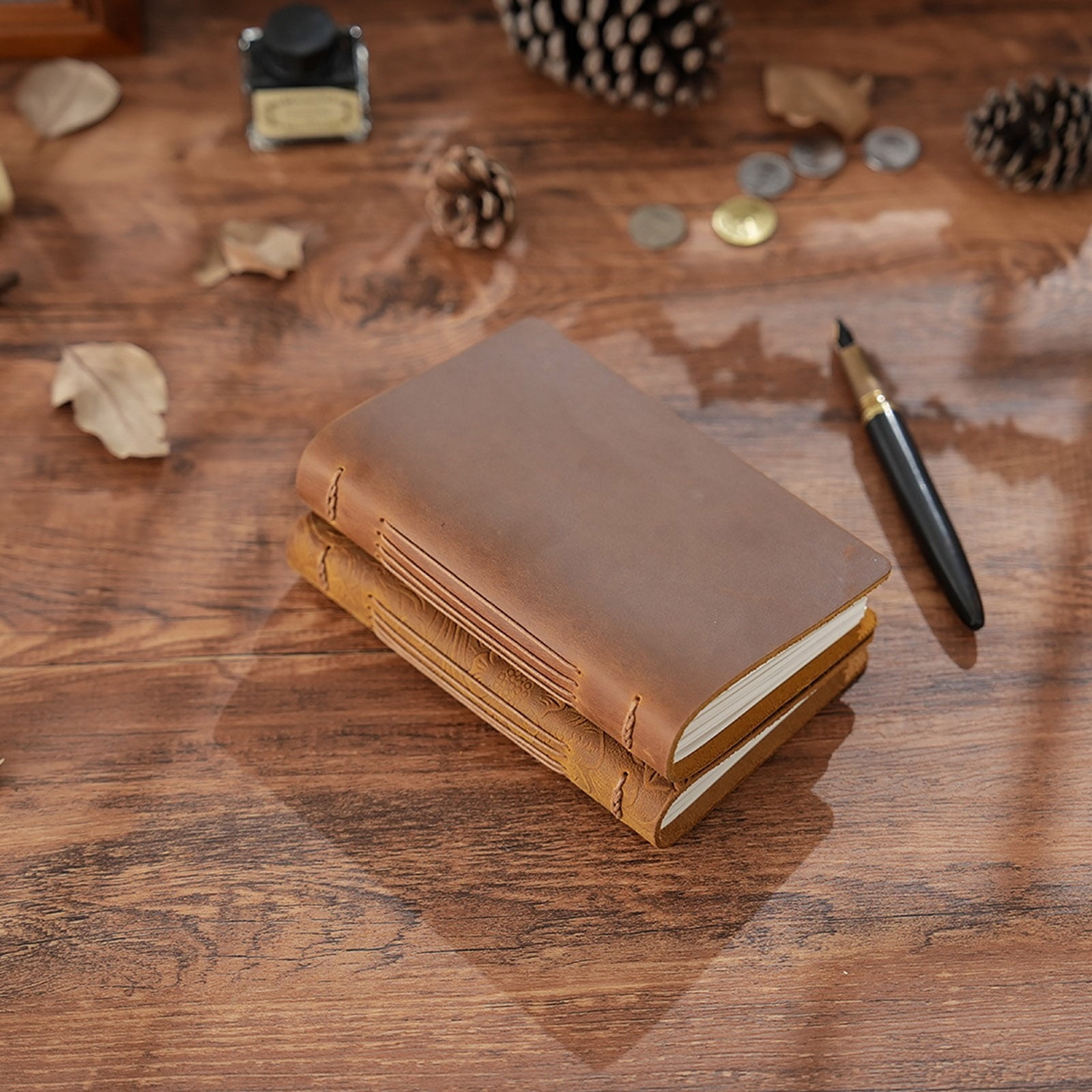 Portable Leather Notebook with 240 Pages Multipurpose Paper Retro Journal for Men Women Sketching Writing