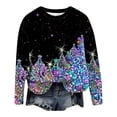 thumbnail image 5 of WEAIXIMIUNG Robe Chandail en Molleton Filles Femmes Noël Col Rond Haut Unique Imprimé Chandail en Molleton Sans Capuche, 5 of 5