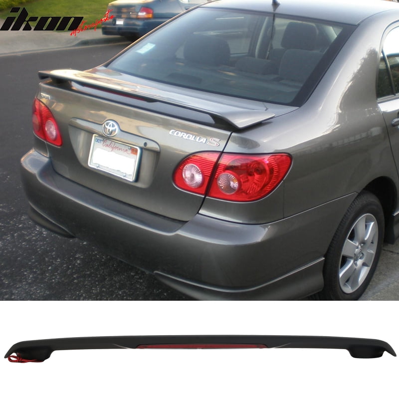 Ikon Motorsports Compatible With 03 08 Toyota Corolla Ce Le Rear Trunk Spoiler Wing Led Brake Light 03 04 05 06 07 08 Walmart Com Walmart Com