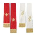 thumbnail image 2 of Christian Brands Fournitures d'Église LC021 Étole Réversible Jacquard Rouge et Blanc, 2 of 3