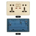thumbnail image 3 of UK US Socket Double Multi Switched Power Outlet Gold Tone 250V 13A 146mmx88mm, 3 of 5