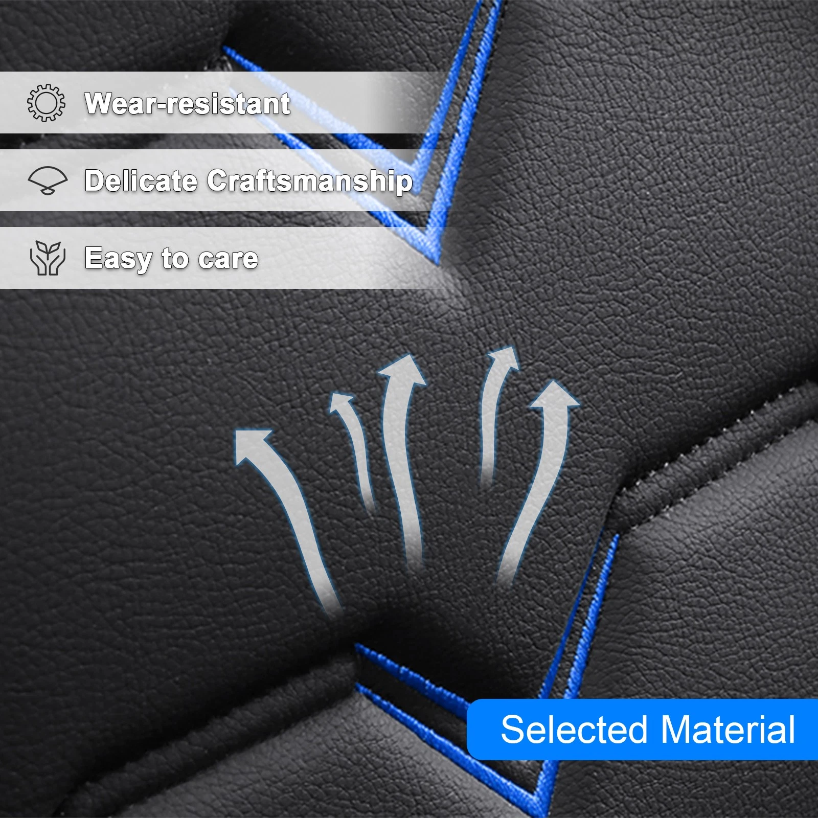 Car Seat Cover for Subaru Outback 2000-2026, Comfortable PU Leather Seat Cushion Protector for Forester Outback Impreza Legacy WRX Black Blue