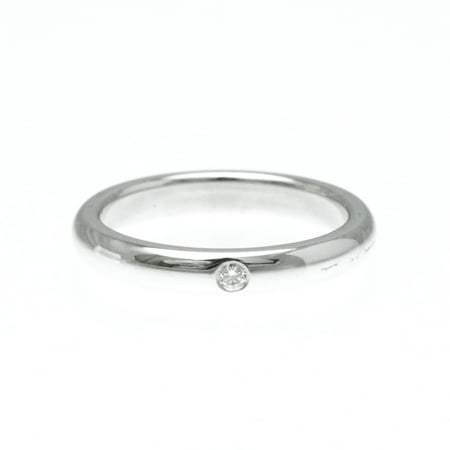 Pre-Owned Tiffany Stacking Band Ring Elsa Peretti 1P Diamond Platinum Fashion Diamond Band Ring Carat/0.02 (Good)