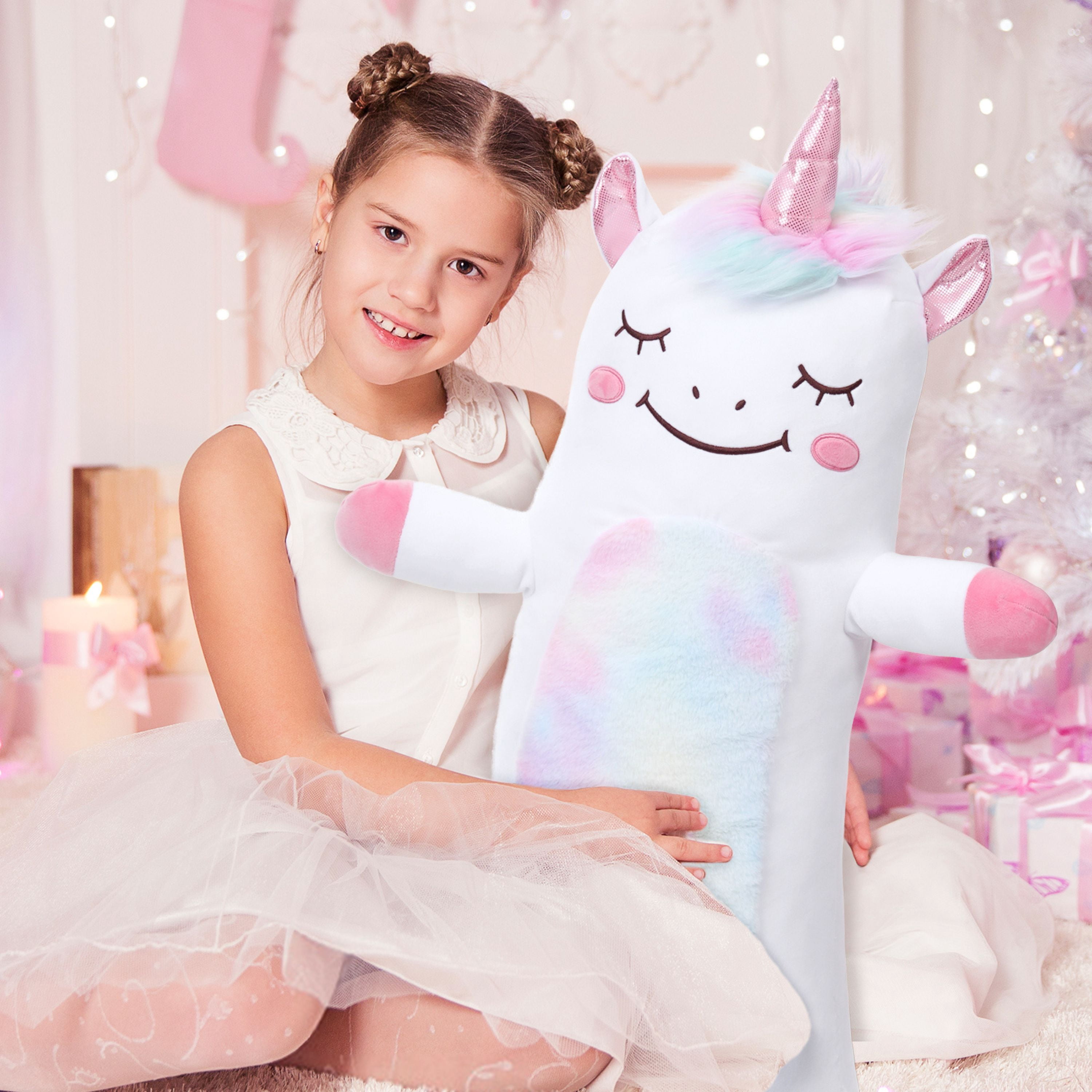 Tezituor 43'' Unicorn Stuffed Aniaml Giant Unicorn Plush Body Pillow Plush Toy