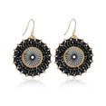 thumbnail image 1 of Aros Joya Love Hechos a Mano con Cuentas de Colores Negros 3.2 cm, 1 of 7