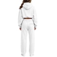 thumbnail image 4 of VBVC Women's 2 Piece Hooded Sweatsuit , Cowl Neck Cropped Pullover and Pants for Women , Ladies' Long Sleeve Tracksuit with Pockets, S-2XL, 4 of 5