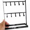 thumbnail image 3 of ABCISI 1 PC Tabletop Hook Rack – Jewelry Display Stand – Metal Retail Counter Display Stand for Necklace Bracelets, Earrings, Ring, Keys, Watches (Black ), 3 of 6