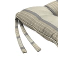 thumbnail image 6 of Jordan Manufacturing Sunbrella 19" x 19" Cove Pebble Tan Stripe Square Tufted Outdoor Wicker Seat Cushion with Ties and Welt (2 Pack), 6 of 10