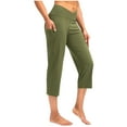 thumbnail image 6 of BLVB Women's Capri Pants with Pockets Crossover High Waist Yoga Pants Wide Leg Workout Crop Summer Pants for Casual, Travel, Exercise, 6 of 6