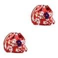 thumbnail image 1 of VONKY Japanese Drawstring Bag Coin Purse Food Pouch Durable and Portable Red 14x12x16cm 2Set, 1 of 6