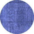 thumbnail image 1 of Ahgly Company Machine Washable Indoor Round Oriental Blue Industrial Area Rugs, 6' Round, 1 of 4