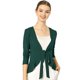 thumbnail image 1 of Cardigan Allegra K Dobladillo Rizado Verde XS, 1 of 6