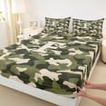 thumbnail image 3 of Feelyou Boy Cartoon Camo Twin Sheet Sets, Green Initial F Letter Bedding, 3pcs, 3 of 7
