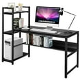 thumbnail image 1 of Costway Multi-Functional Computer Desk with 4-tier Storage shelves Black, 1 of 10