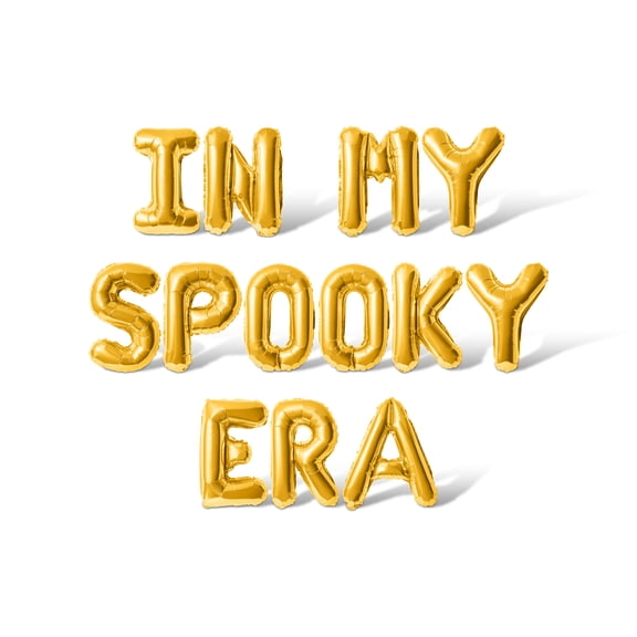 Letter Balloons - IN MY SPOOKY ERA 16" Inch Alphabet Letters Foil Mylar Balloon Halloween Party Banner (Gold)